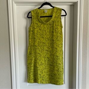 💠 CMC Color Me Cotton Sleeveless Linen Tunic Pockets Chartreuse Green Size XS